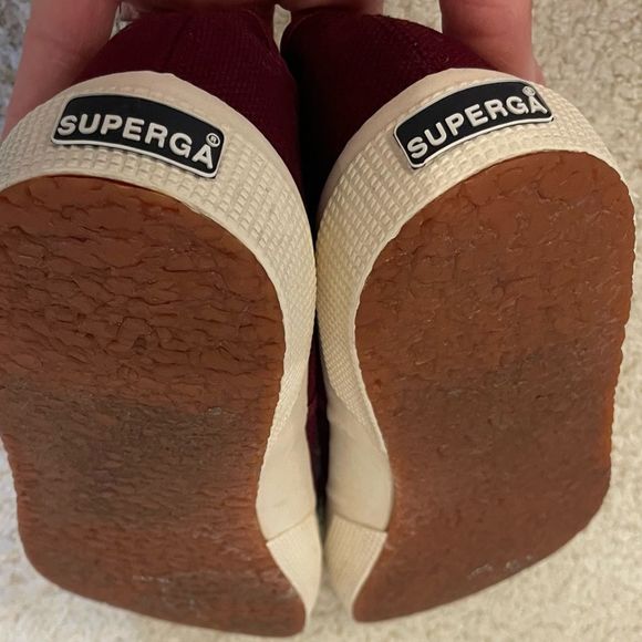 EUC SUPERGA burgundy platform sneakers Sz. 37.5 - Picture 6 of 6